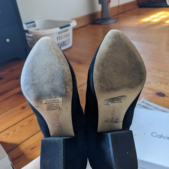 Calvin Klein Black Zella Suede Booties - Picture 9 of 11